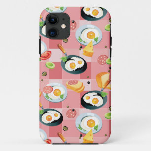 Tomato and Fried Eggs Pattern iPhone 11 Case
