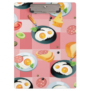 Tomato and Fried Eggs Pattern Clipboard