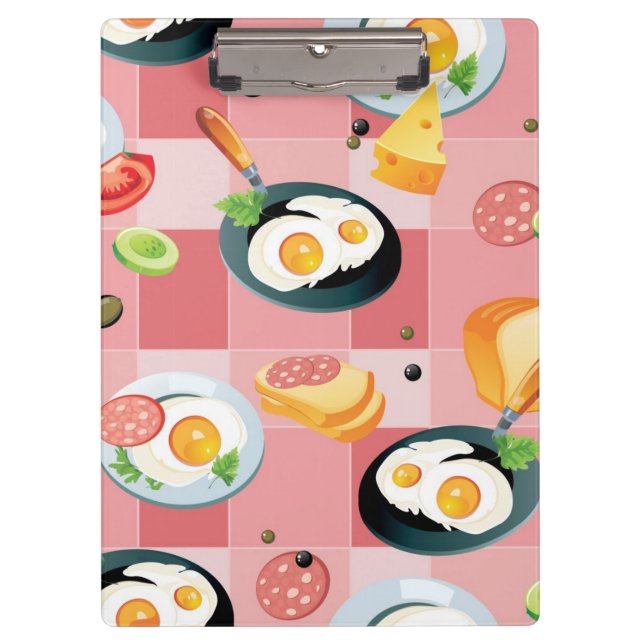 Tomato and Fried Eggs Pattern Clipboard (Front)