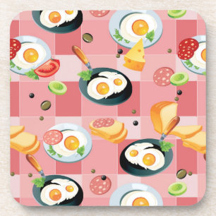 Tomato and Fried Eggs Pattern Coaster