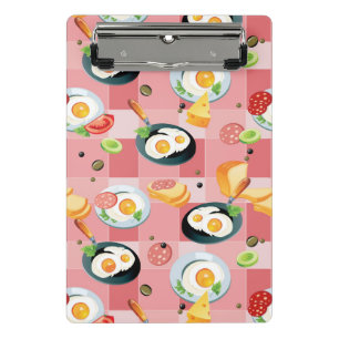 Tomato and Fried Eggs Pattern Mini Clipboard