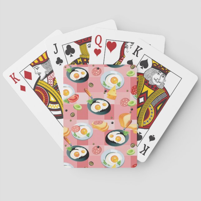Tomato and Fried Eggs Pattern Playing Cards (Back)