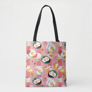 Tomato and Fried Eggs Pattern Tote Bag