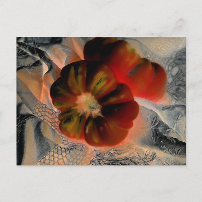 "Tomato and Lace" Digitally Altered Still Life Postcard (Front)