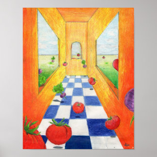 Tomato and Radish Kitchen Print Salad Party!