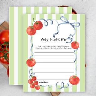 Tomato baby shower - Baby bucket list