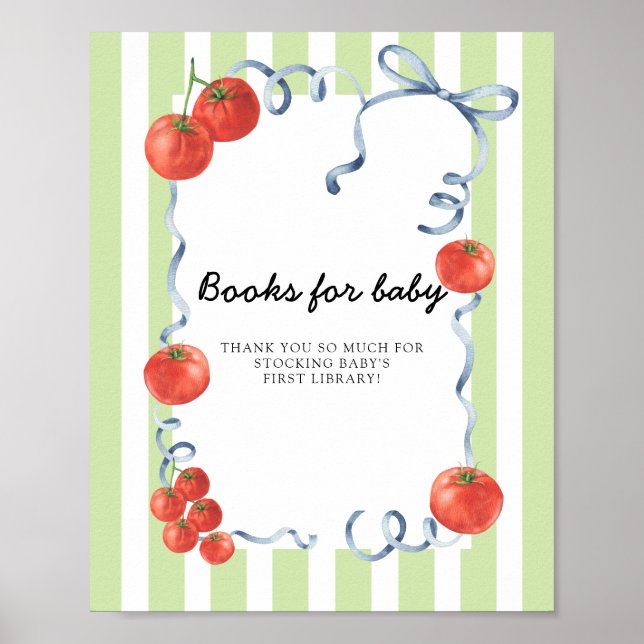 Tomato Baby shower Books for baby Poster (Front)