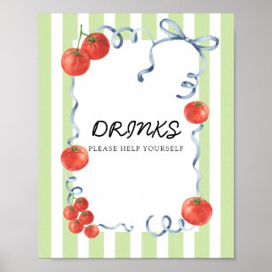 Tomato Baby shower Drinks Poster