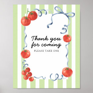 Tomato Baby shower Thank you for coming Poster