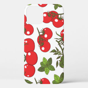 Tomato Basil Seamless Kitchen Pattern iPhone 12 Case