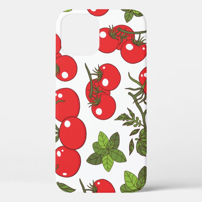 Tomato Basil Seamless Kitchen Pattern Case-Mate iPhone Case (Back)