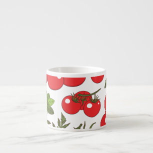 Tomato Basil Seamless Kitchen Pattern Espresso Cup