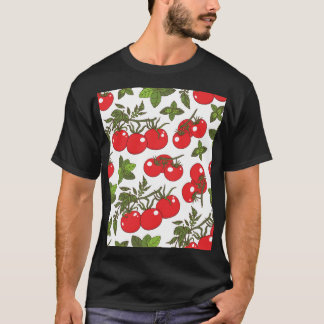 Tomato Basil Seamless Kitchen Pattern T-Shirt