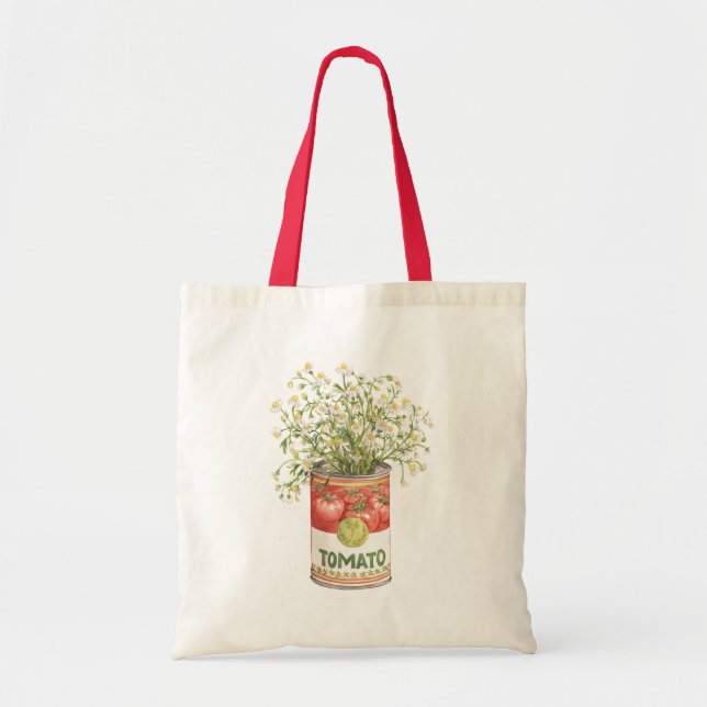 Tomato Can Flowers Tote Bag (Front)