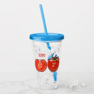 Tomato cartoon illustration  acrylic tumbler