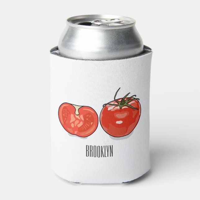 Tomato cartoon illustration  can cooler (Can Front)