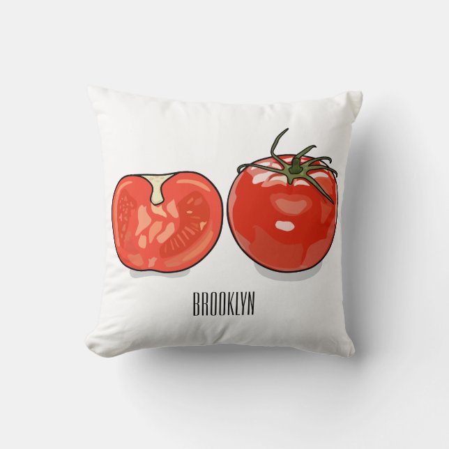 Tomato cartoon illustration  cushion (Front)