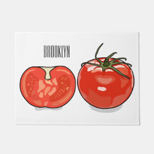 Tomato cartoon illustration  doormat