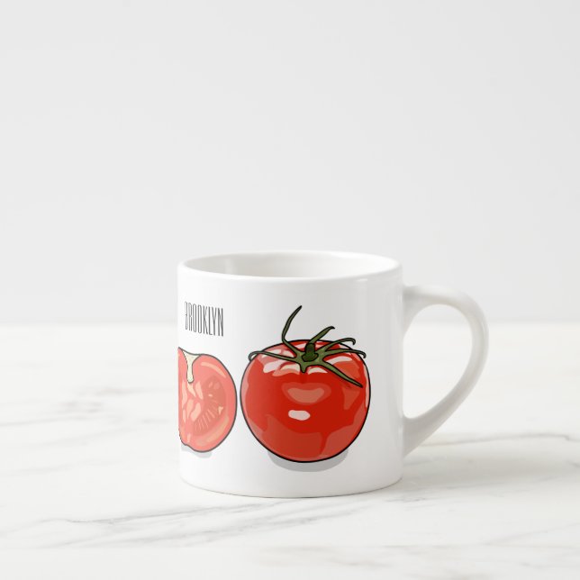 Tomato cartoon illustration  espresso cup (Right)