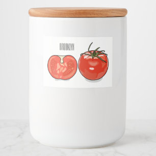 Tomato cartoon illustration food label