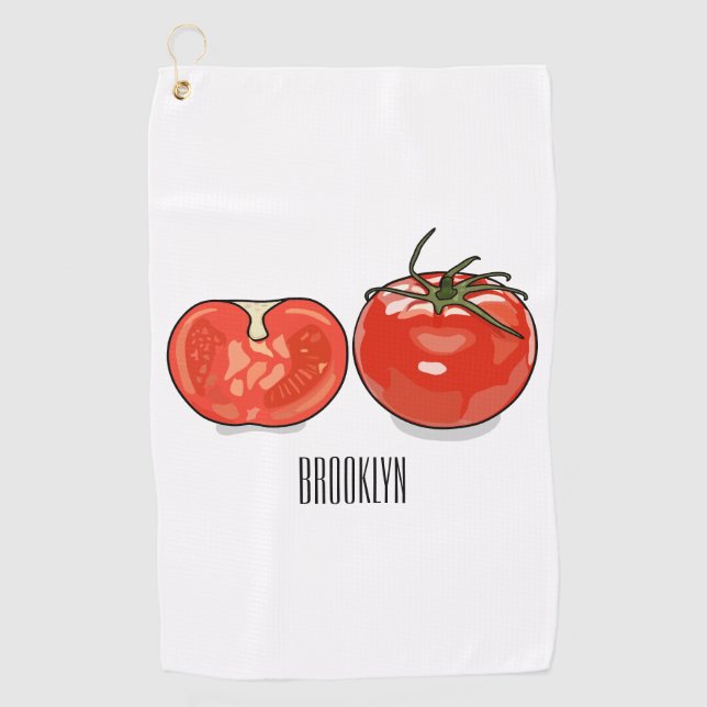 Tomato cartoon illustration  golf towel (Front)