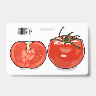 Tomato cartoon illustration  ID badge