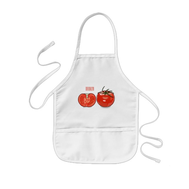Tomato cartoon illustration  kids apron (Front)