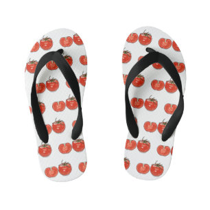 Tomato cartoon illustration  kid's flip flops
