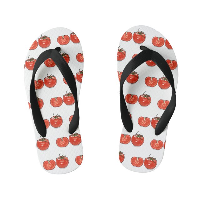 Tomato cartoon illustration  kid's flip flops (Footbed)