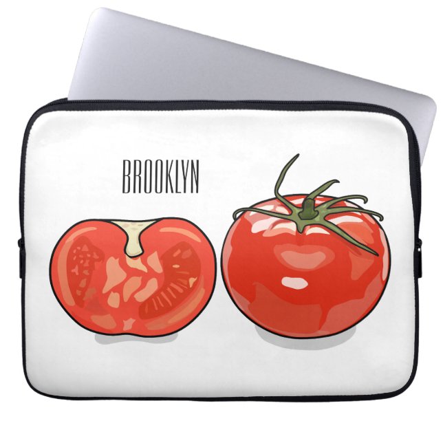Tomato cartoon illustration  laptop sleeve (Front)