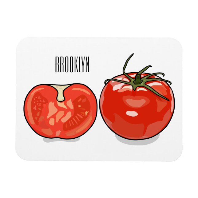 Tomato cartoon illustration  magnet (Horizontal)