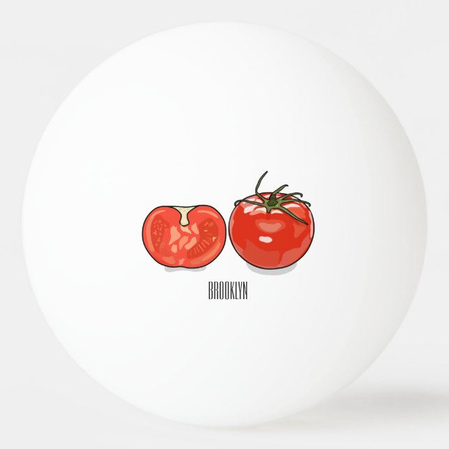 Tomato cartoon illustration  ping pong ball (Front)