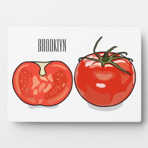Tomato cartoon illustration  plaque