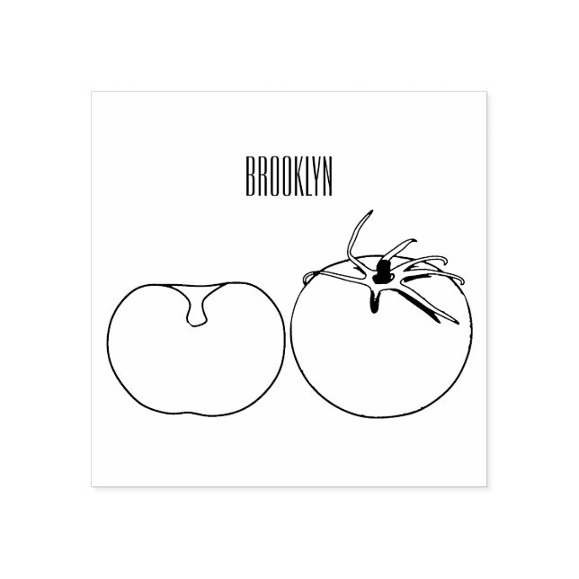 Tomato cartoon illustration rubber stamp (Imprint)