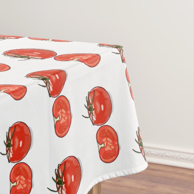 Tomato cartoon illustration  tablecloth (In Situ)