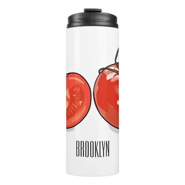 Tomato cartoon illustration  thermal tumbler (Front)