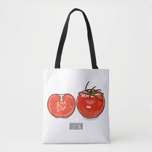 Tomato cartoon illustration  tote bag (Front)