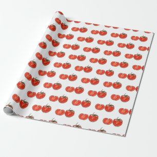 Tomato cartoon illustration wrapping paper