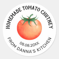 Tomato Chutney preserve label with red tomato