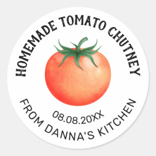 Tomato Chutney preserve label with red tomato