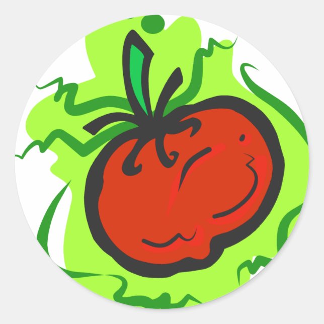 Tomato Classic Round Sticker (Front)