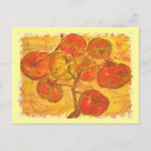 tomato cluster watercolour postcard