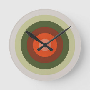 Tomato Colour Palette Round Clock
