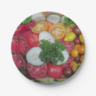 Tomato Cucumber Paper Plate