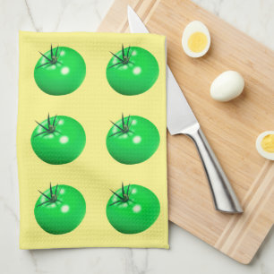 Tomato fried green tomatoes cute summer yellow tea towel