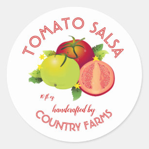 Tomato Fruit Vegetable Canning Classic Round Sticker