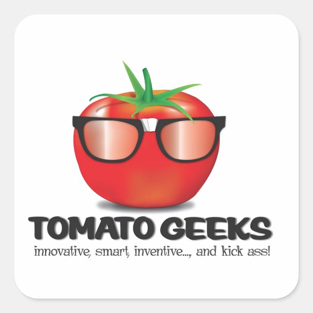 Tomato Geek Stuff Square Sticker (Front)
