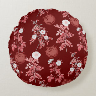 Tomato Girl Aesthetic Vintage Vegetable Reversible Round Cushion