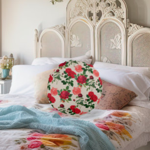 Tomato Girl Aesthetic Vintage Vegetable Rose Round Cushion