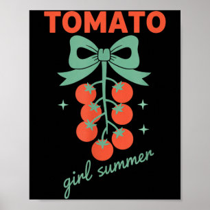 Tomato girl summer cherry tomatoes farm food  poster
